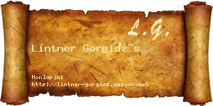Lintner Gorgiás névjegykártya